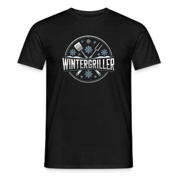 Maître du barbecue Winter Griller Snowflakes - T-shirt homme - noir - Devant - AI Model Male 178 light (178cm)