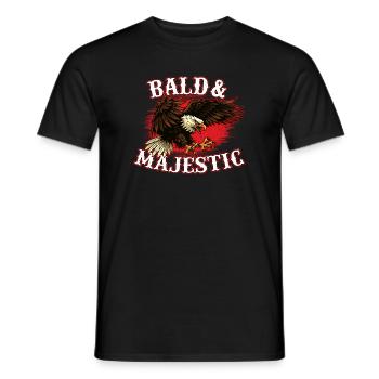 Bald & Majestic Funny Grandpa Humor Confidence  - Men's T-Shirt - black - Front - AI Model Male 178 light (178cm)