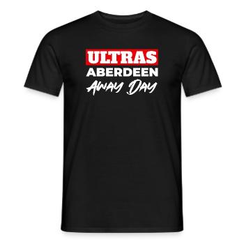 Ultras Aberdeen Away Day  - Men's T-Shirt - black - Front - AI Model Male 178 light (178cm)