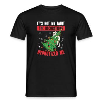  Lustige Katzen-weihnachtsbaum-dekorationen - Männer T-Shirt - Schwarz - Vorne - AI Model Male 178 light (178cm)