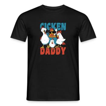 Chicken daddy funny chickens farmer - Men's T-Shirt - black - Front - AI Model Male 178 light (178cm)