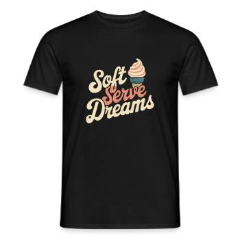 Retro Eiscreme - Men's T-Shirt - black - Front - AI Model Male 178 light (178cm)
