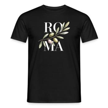 ROMA – Olive Branch - Männer T-Shirt - Schwarz - Vorne - AI Model Male 178 light (178cm)
