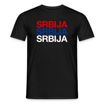 Serbia Serbien - T-shirt homme - noir - Devant - AI Model Male 178 light (178cm)