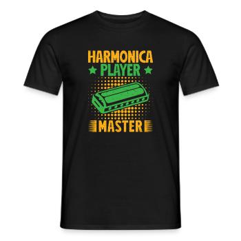 Funny Harmonica Player Master Harmonica - Männer T-Shirt - Schwarz - Vorne - AI Model Male 178 light (178cm)