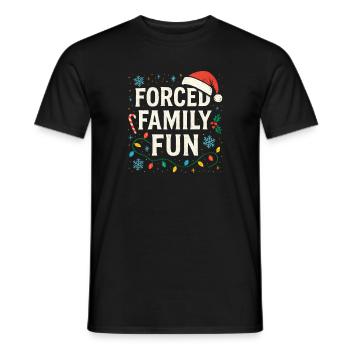 Forced Family Fun Christmas Time Christmas Humor - Men's T-Shirt - black - Front - AI Model Male 178 light (178cm)