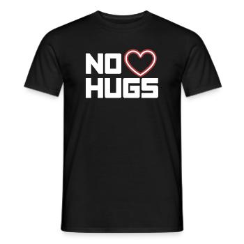 Pas de câlins s’il te plaît garde tes distances câlins antisociaux - T-shirt homme - noir - Devant - AI Model Male 178 light (178cm)