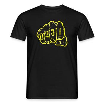 Dortmund City Map 0231 Ruhrpott Ruhrgebiet - Men's T-Shirt - black - Front - AI Model Male 178 light (178cm)