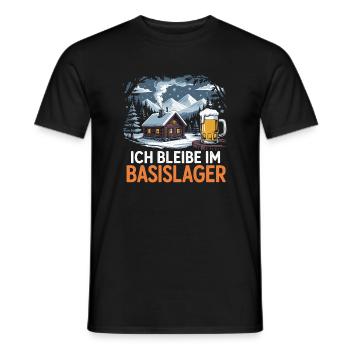  Ich Bleibe Im Basislager - Hütte Und Bier In Den - Männer T-Shirt - Schwarz - Vorne - AI Model Male 178 light (178cm)