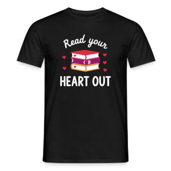 Lis Ton Cœur Amoureux des Livres - T-shirt homme - noir - Devant - AI Model Male 178 light (178cm)