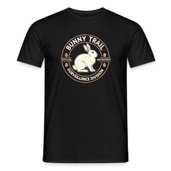 Rabbit Path Surveillance Department Funny Easter - Men's T-Shirt - black - Front - AI Model Male 178 light (178cm)