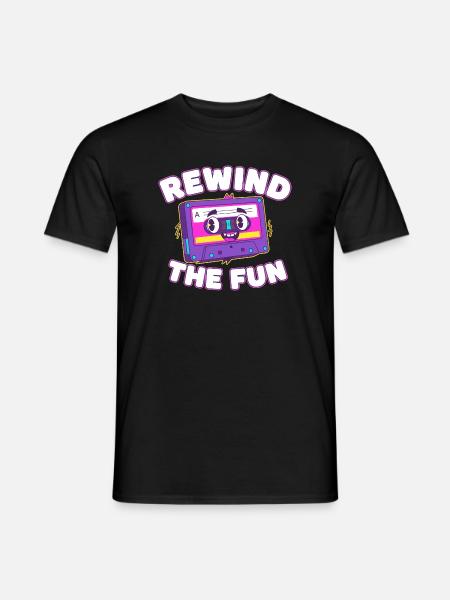 Rewind The Fun Cassette - Men's T-Shirt - black