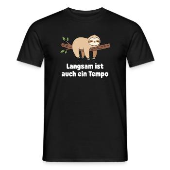 Conception du tempo du paresseux lent - T-shirt homme - noir - Devant - AI Model Male 178 light (178cm)