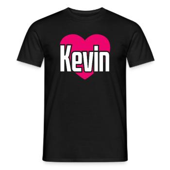 I Love Kevin Pink Heart I Love Kevin - Men's T-Shirt - black - Front - AI Model Male 178 light (178cm)