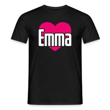 J’aime Emma Coeur rose J’aime Emma - T-shirt homme - noir - Devant - AI Model Male 178 light (178cm)