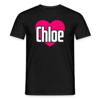I Love Chloe Pinkes Herz Ich liebe Chloe - Männer T-Shirt - Schwarz - Vorne - AI Model Male 178 light (178cm)
