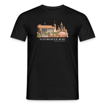 Nuremberg Castle Hand Drawing - Men's T-Shirt - black - Front - AI Model Male 178 light (178cm)