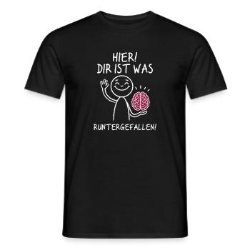 Here you fell down something sarcastic - Men's T-Shirt - black - Front - AI Model Male 178 light (178cm)