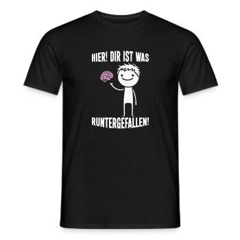 Here you fell down something sarcastic - Men's T-Shirt - black - Front - AI Model Male 178 light (178cm)