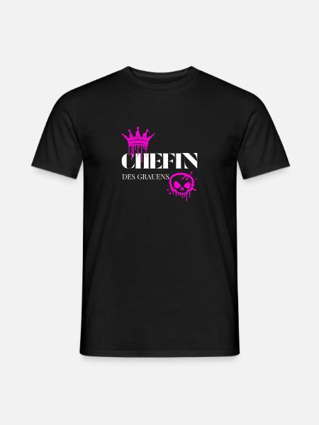 Chefin des Grauens – Witziger Frauen Spruch - Men's T-Shirt - black