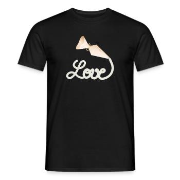 Piping bag writes "Love" – sweet decoration motif - Men's T-Shirt - black - Front - AI Model Male 178 light (178cm)