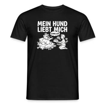 Hunde T-Shirt Herren - Mein Hund liebt mich Spruch - Männer T-Shirt - Schwarz - Vorne - AI Model Male 178 light (178cm)