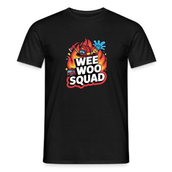 Wee Woo Squad Fire Truck Car Fun - Men's T-Shirt - black - Front - AI Model Male 178 light (178cm)
