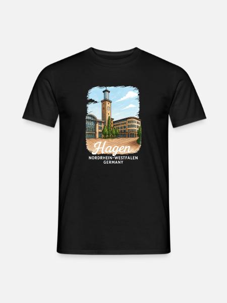 Hagen, North Rhine-Westphalia - Men's T-Shirt - black