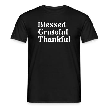 Reconnaissant, reconnaissant, reconnaissant - T-shirt homme - noir - Devant - AI Model Male 178 light (178cm)
