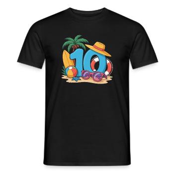 10. Geburtstagsurlaub 10 Jahre - Männer T-Shirt - Schwarz - Vorne - AI Model Male 178 light (178cm)
