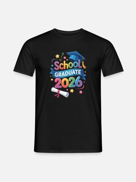 Schulabsolvent 2026 Zitat - Männer T-Shirt - Schwarz