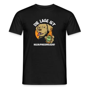 The location is drunken dog - Men's T-Shirt - black - Front - AI Model Male 178 light (178cm)