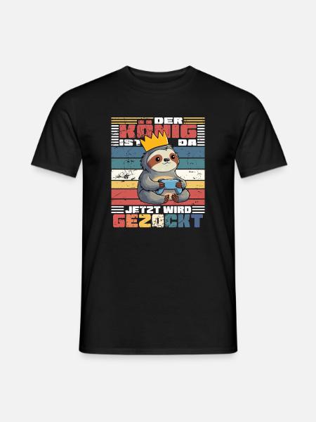 Der König am zocken - Männer T-Shirt - Schwarz