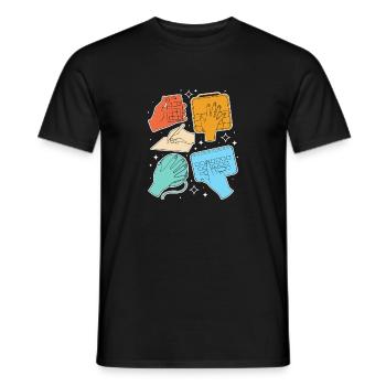 SLP Sign Language AAC Communication - Men's T-Shirt - black - Front - AI Model Male 178 light (178cm)