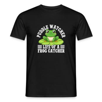 Frog Catcher Puddle Watcher Frog - Männer T-Shirt - Schwarz - Vorne - AI Model Male 178 light (178cm)