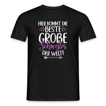 Here comes the best big sister in the world - Men's T-Shirt - black - Front - AI Model Male 178 light (178cm)