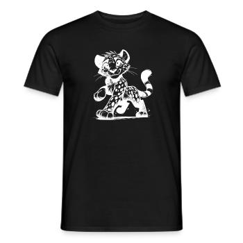 Léopard mignon, le plus beau prédateur de la savane - T-shirt homme - noir - Devant - AI Model Male 178 light (178cm)