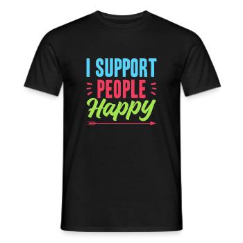 Social Worker Quote Support People Happy Social - Men's T-Shirt - black - Front - AI Model Male 178 light (178cm)