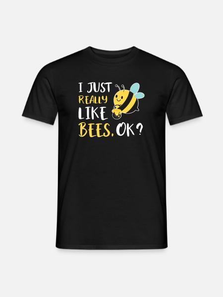 Fan de dessins animés Abeilles Mignonnes - T-shirt homme - noir