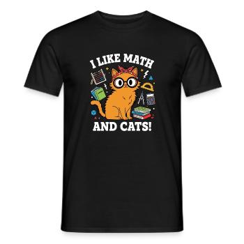 Ich Mag Mathe Und Katzen Lustiges Motiv Lehrer - Männer T-Shirt - Schwarz - Vorne - AI Model Male 178 light (178cm)