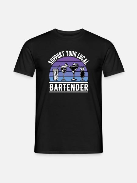 Barkeeper Geschenke Abschied Gastronomie - Männer T-Shirt - Schwarz