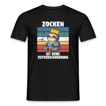 zocken und gaming - Männer T-Shirt - Schwarz - Vorne - AI Model Male 178 light (178cm)