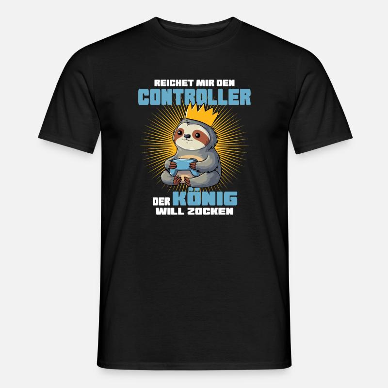 König mit Controller - Männer T-Shirt - Schwarz