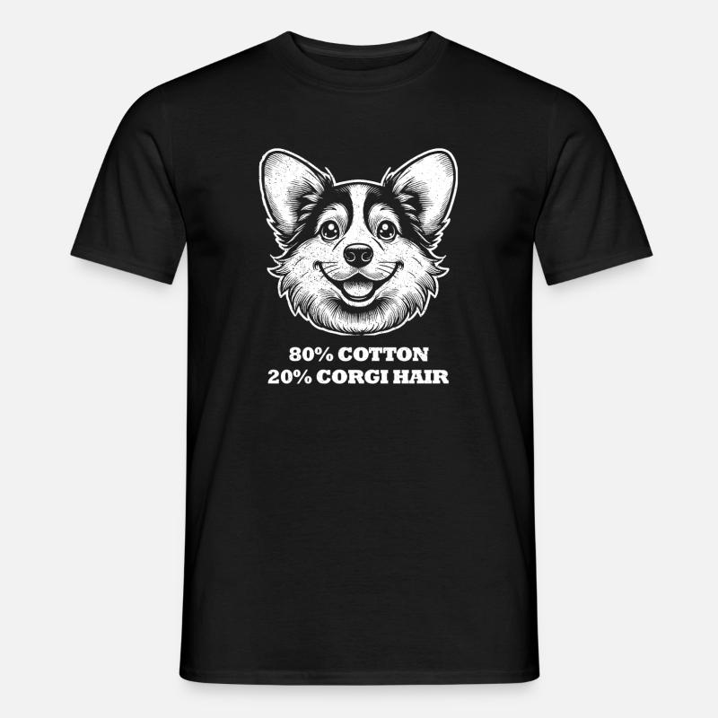Corgi Haare - Männer T-Shirt - Schwarz