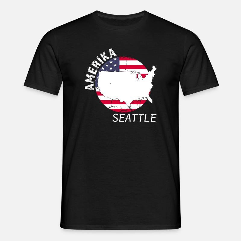 Seattle - Männer T-Shirt - Schwarz