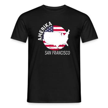 San Francisco - T-shirt homme - noir - Devant - AI Model Male 178 light (178cm)