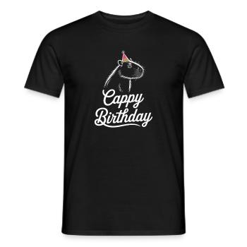 Capybara Anniversaire Cappy Anniversaire Drôle de capy - T-shirt homme - noir - Devant - AI Model Male 178 light (178cm)