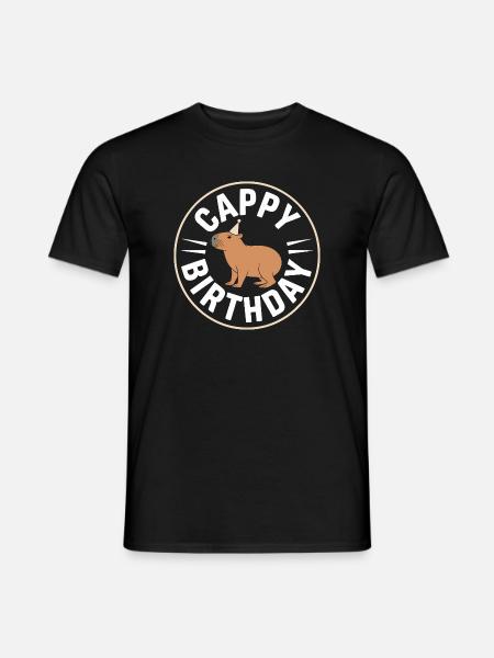 Capybara Birthday Cappy Birthday Funny Capy - Men's T-Shirt - black
