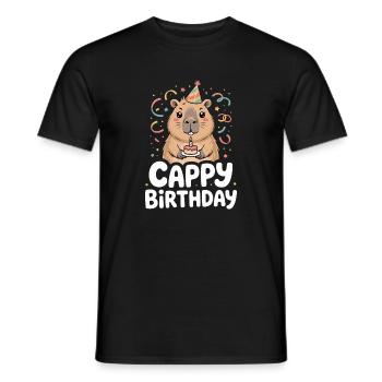 Capybara Anniversaire Cappy Anniversaire Drôle de capy - T-shirt homme - noir - Devant - AI Model Male 178 light (178cm)