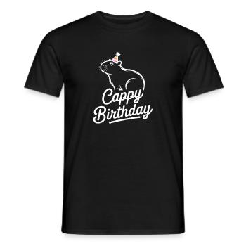 Capybara Anniversaire Cappy Anniversaire Drôle de capy - T-shirt homme - noir - Devant - AI Model Male 178 light (178cm)